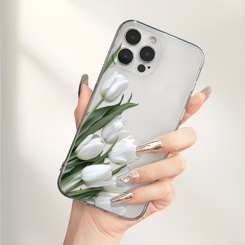 Phone Accessories To Sell - غطاء هاتف مطبوع بتصميم زهرة التوليب