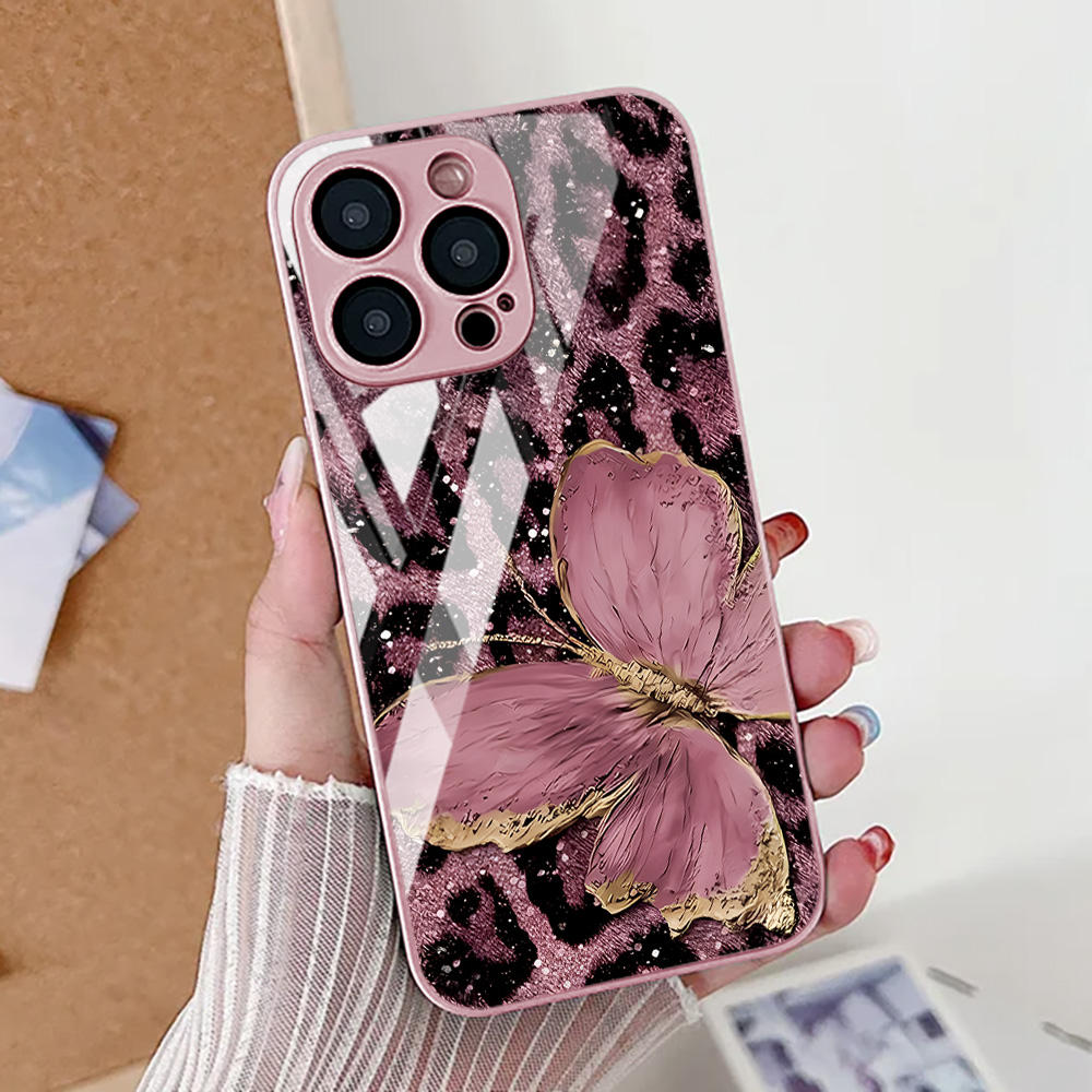 Phone Accessories To Sell - فراشة ليوبارد طباعة جراب هاتف آيفون