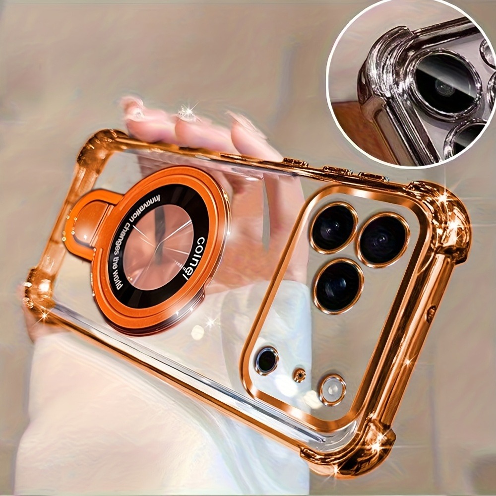 غطاء هاتف فاخر شفاف مطلي لآيفو - مراجعة Phone Kickstand Ring وسعره